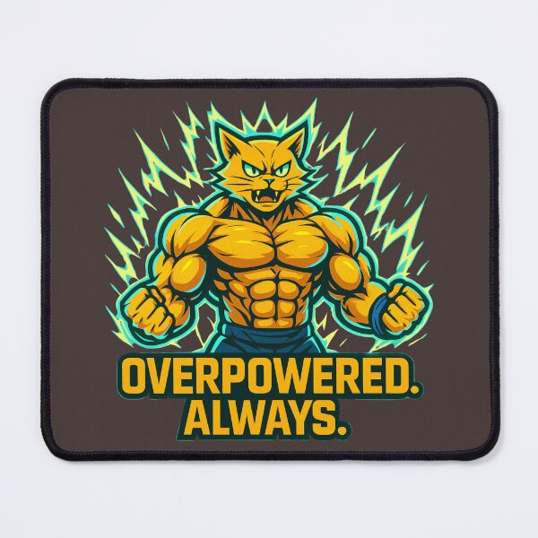 Item preview, Overpowered Muscular Cat Illustration designed and sold by Pixostick.