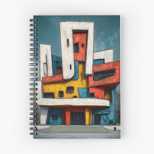 Item preview, Geometric Architectural Marvel Composed of Bright Color Blocks Against Clear Sky designed and sold by OlfactoART Studio.