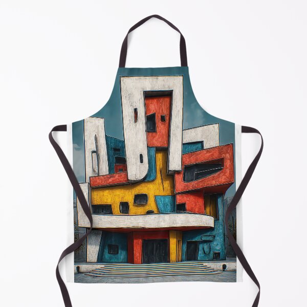 Item preview, Geometric Architectural Marvel Composed of Bright Color Blocks Against Clear Sky designed and sold by OlfactoART Studio.