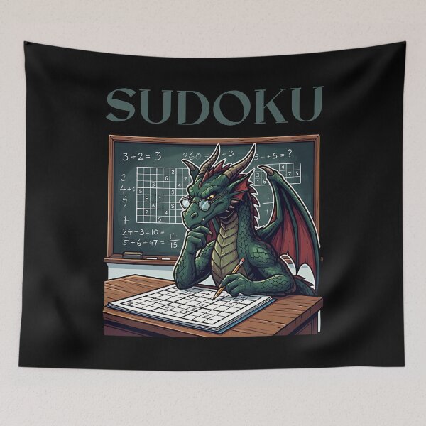 Item preview, Sudoku - Dragon playing Sudoku. designed and sold by ReneMM.