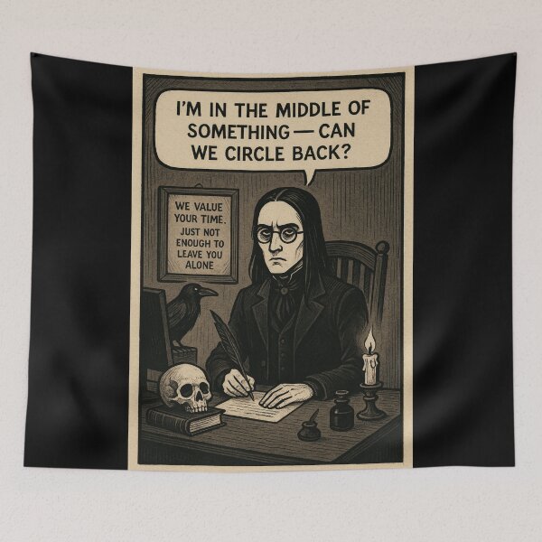 Item preview, Goth Office Sarcasm – Vintage Dark Humor Writer Illustration designed and sold by Mouraludia.