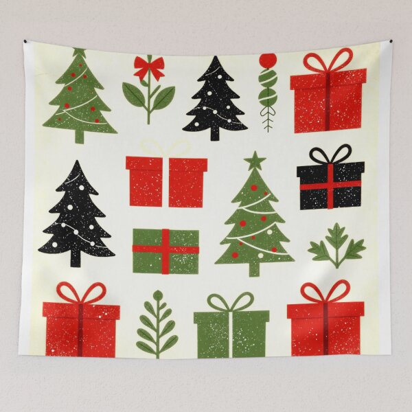 Item preview, christmas trees presents abstract colorful festive design designed and sold by SmashingDeals.