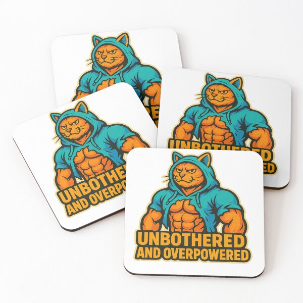 Item preview, Unbothered And Overpowered Gym Cat designed and sold by Pixostick.