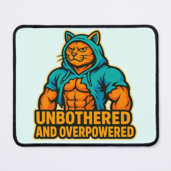 Item preview, Unbothered And Overpowered Gym Cat designed and sold by Pixostick.