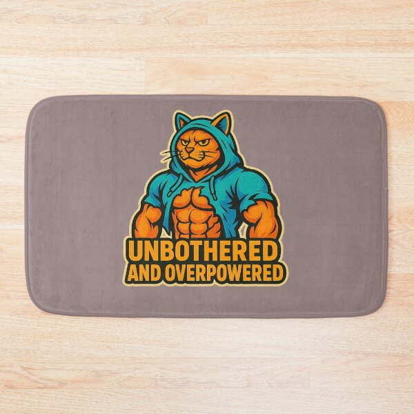 Item preview, Unbothered And Overpowered Gym Cat designed and sold by Pixostick.