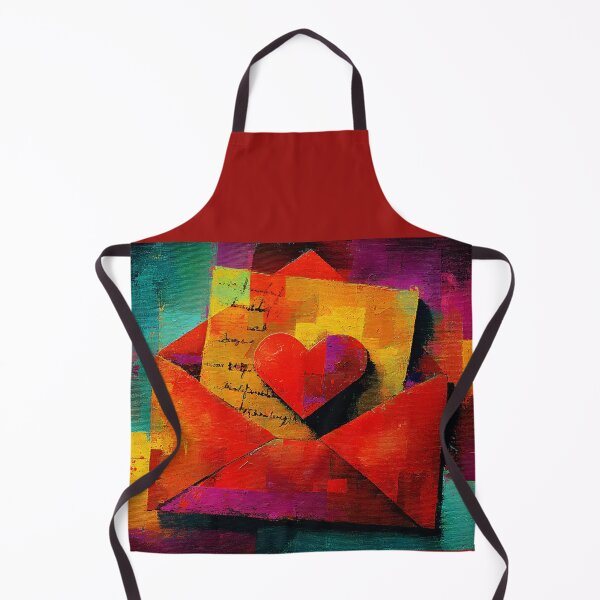 Item preview, A Red Heart on a Colorful Envelope Surrounded by Vibrant Blocks Celebrating Love and Warmth designed and sold by OlfactoART Studio.