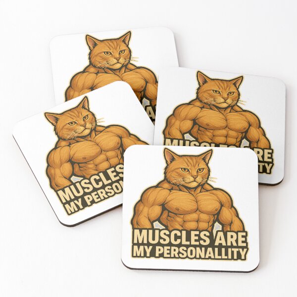 Item preview, Muscular Cat Gym Humor Art designed and sold by Pixostick.