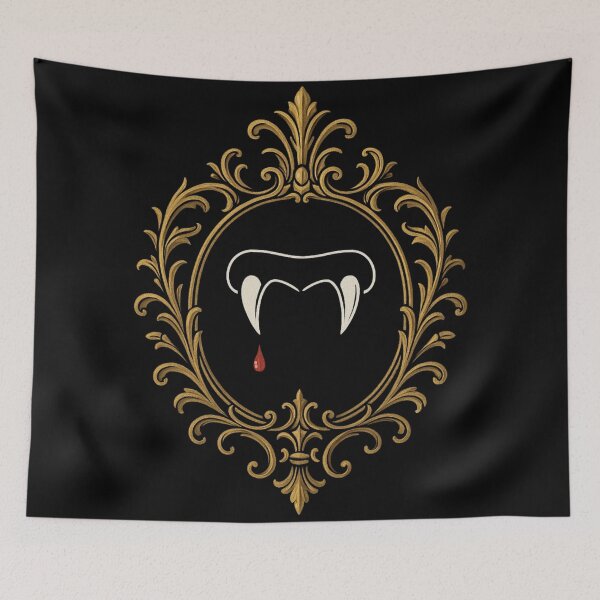 Item preview, Gothic Vampire Fangs Emblem – Dark Aesthetic Blooddrop Design designed and sold by Mouraludia.