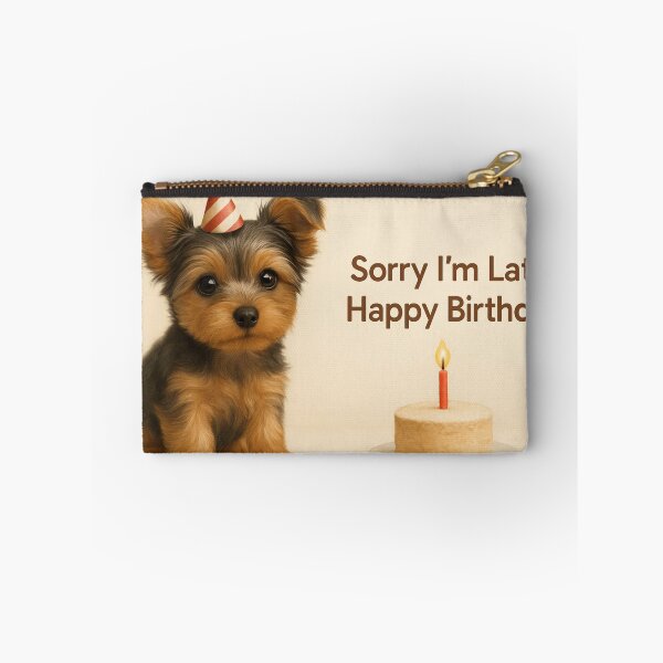 Item preview, Belated Birthday Yorkshire Terrier Puppy Card designed and sold by GivingJoy.