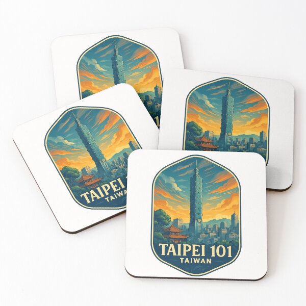 Item preview,  Sunset Behind Taipei 101 and Daan District Skyline, Taipei, Taiwan designed and sold by Places On Earth.