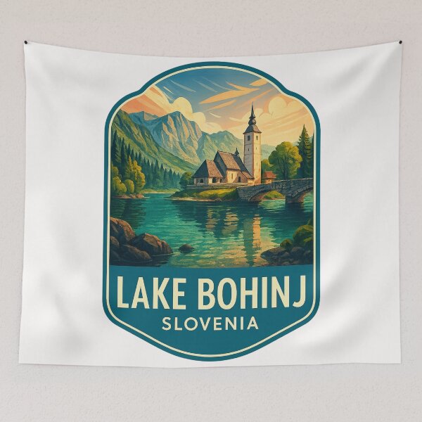 Item preview,  St John the Baptist Church on Lake Bohinj, Triglav National Park, Slovenia designed and sold by Places On Earth.