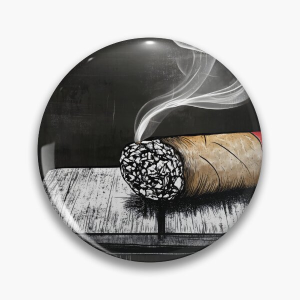 Item preview, A Smoking Cigar on a Wooden Table Moody Still Life with Smoke, Texture and Contrast designed and sold by OlfactoART Studio.