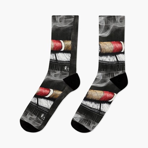 Item preview, A Smoking Cigar on a Wooden Table Moody Still Life with Smoke, Texture and Contrast designed and sold by OlfactoART Studio.