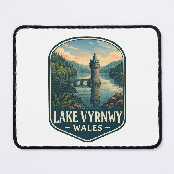 Item preview,  Gothic Water Tower at Lake Vyrnwy in Powys, Mid Wales designed and sold by Places On Earth.