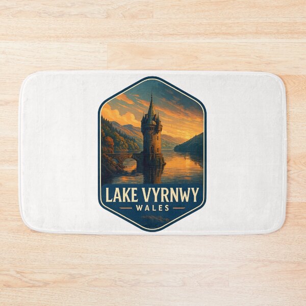 Item preview,  Sunset at Lake Vyrnwy with Historic Water Tower, Powys, Wales designed and sold by Places On Earth.