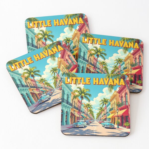 Item preview, Little Havana, Miami, USA: Vintage-Style Painterly Travel Poster designed and sold by LSVart.