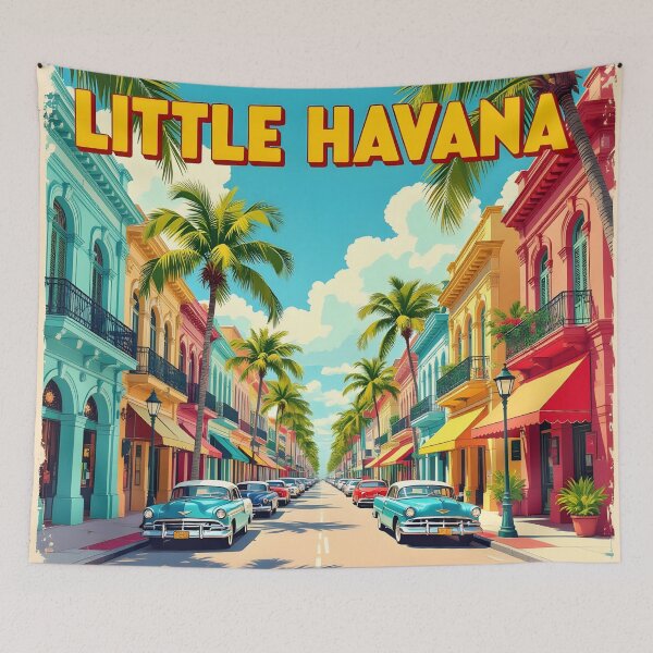 Item preview, Little Havana, Miami, USA: Vintage-Style Painterly Travel Poster designed and sold by LSVart.