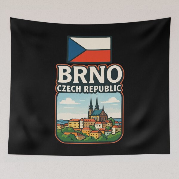 Item preview, Brno Czech Republic Flag Travel designed and sold by TomFrontierArt.