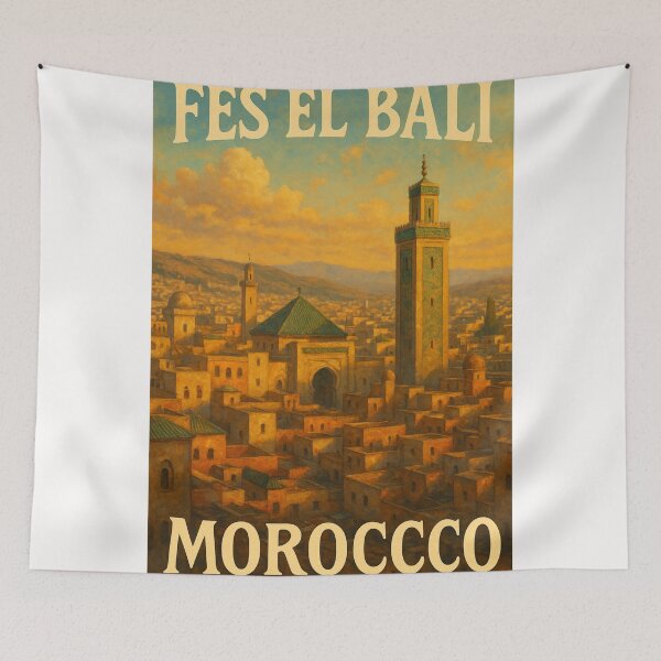 Item preview, Minarets and Medina of Fes el Bali, Fès-Meknès Region, Morocco designed and sold by Places On Earth.