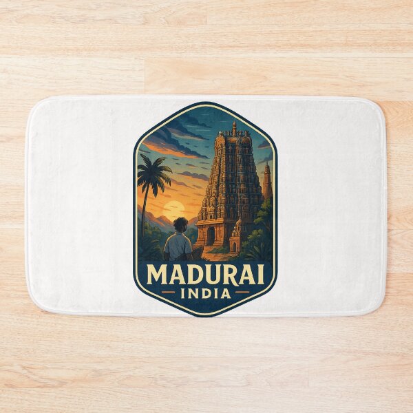 Item preview, Sunset at Meenakshi Temple Gopuram in Madurai, Tamil Nadu, India designed and sold by Places On Earth.
