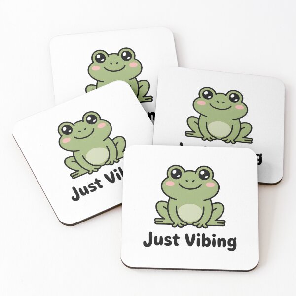 Item preview, Sticker Just Vibing Frog – Cute Cartoon Sticker Design designed and sold by SoftyDesigns.