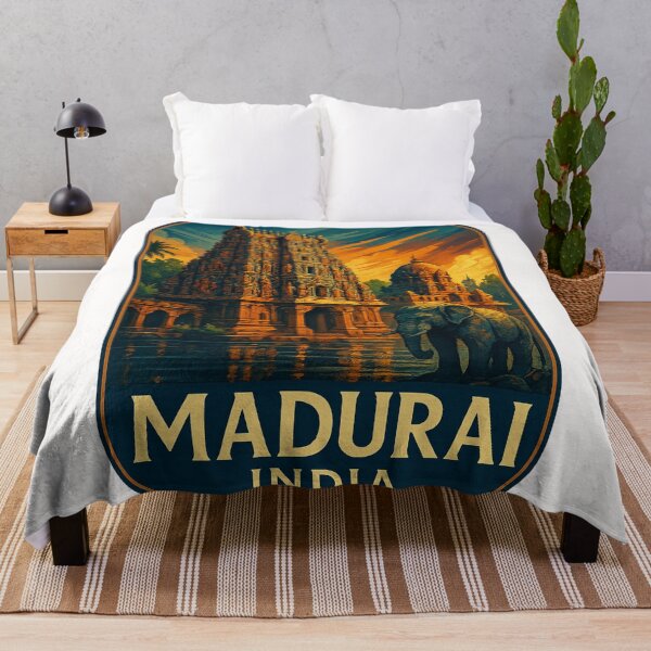 Item preview,  Meenakshi Temple and Sacred Elephant, Madurai, Tamil Nadu, India designed and sold by Places On Earth.