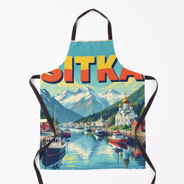 Artikelvorschau, Sitka, Alaska, USA: Reiseplakat im Vintage-Stil mit malerischem Motiv entworfen und verkauft von LSVart.