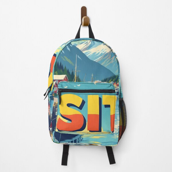 Artikelvorschau, Sitka, Alaska, USA: Reiseplakat im Vintage-Stil mit malerischem Motiv entworfen und verkauft von LSVart.