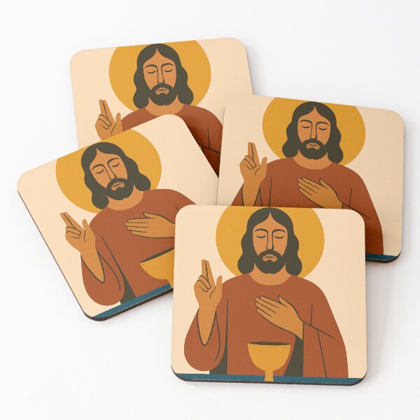 Item preview, Christ at the Table – Modern Sacred Icon designed and sold by Benja & Co..