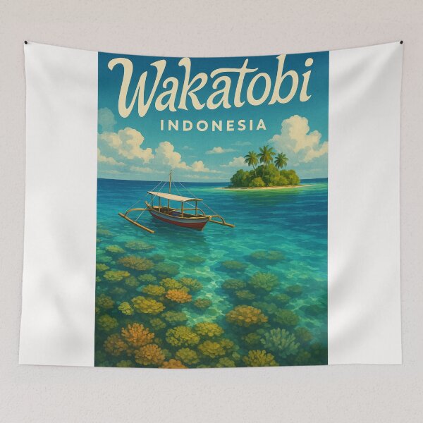 Item preview,  Coral Reefs and Island View in Wakatobi, Southeast Sulawesi, Indonesia designed and sold by Places On Earth.