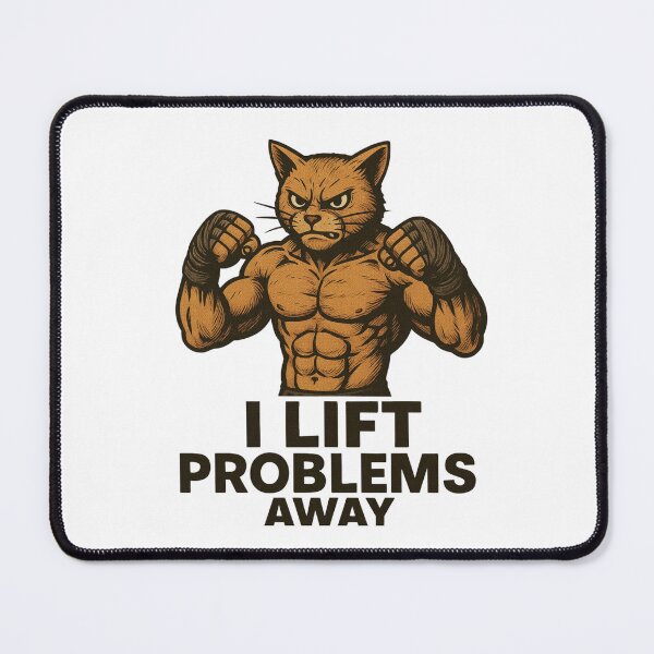 Item preview, Gym Motivation Cat Illustration designed and sold by Pixostick.