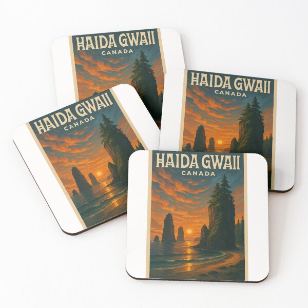 Item preview, Sunset at Sea Stacks of Haida Gwaii, British Columbia, Canada designed and sold by Places On Earth.