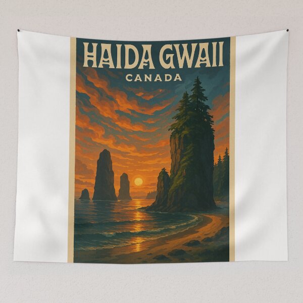 Item preview, Sunset at Sea Stacks of Haida Gwaii, British Columbia, Canada designed and sold by Places On Earth.