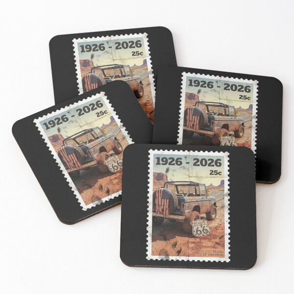 Artikelvorschau, Route 66 Centennial Monument Valley Briefmarke: 100. Jahrestag 1926-2026 Vintage 4x4 entworfen und verkauft von G350.