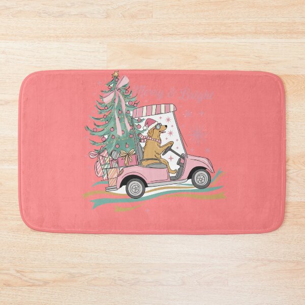 Item preview, Christmas Dog Sweatshirt Golden Retriever Golf Cart Holiday Xmas Season Sweater Pink Cute Santa Snow Puppy Lover Pullover Gift Mom Crewneck designed and sold by BANKACEM.STORE.
