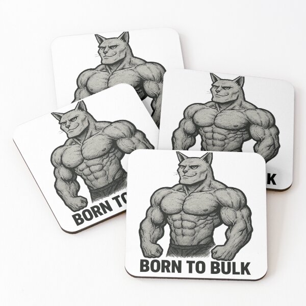 Item preview, Born To Bulk Gym Cat designed and sold by Pixostick.