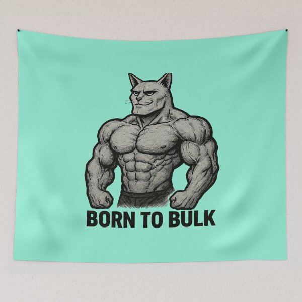 Item preview, Born To Bulk Gym Cat designed and sold by Pixostick.