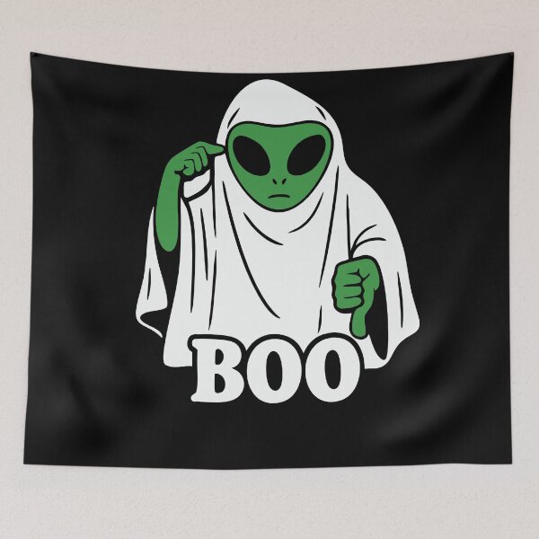 Item preview, Alien Ghost Boo Halloween Funny Spooky Extraterrestrial Sci-Fi Costume Design designed and sold by BambaKchula.