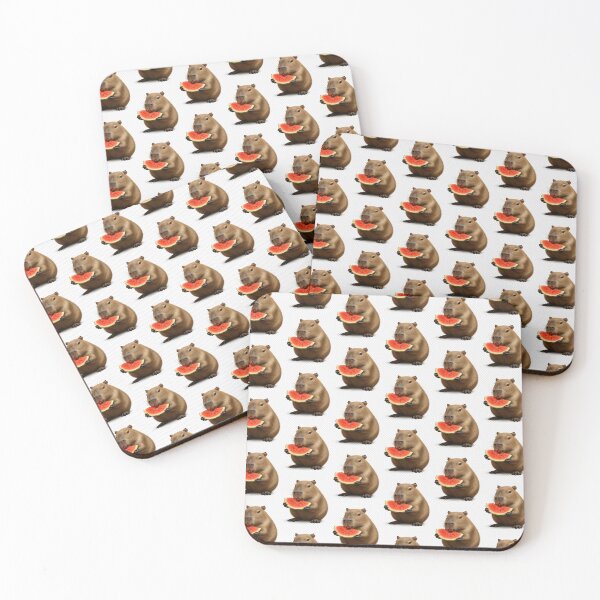 Item preview, Cute Capybara Eating Watermelon – Funny Summer Animal Illustration designed and sold by so01.
