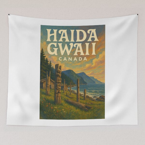 Item preview,  Ancient Totem Poles on the Shores of Haida Gwaii, British Columbia, Canada designed and sold by Aryabek.