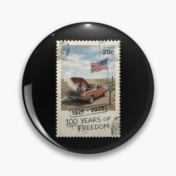 Item preview, Route 66 Centennial Breakdown Stamp: 100th Anniversary 1926-2026 Orange Muscle Car designed and sold by G350.
