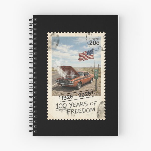 Item preview, Route 66 Centennial Breakdown Stamp: 100th Anniversary 1926-2026 Orange Muscle Car designed and sold by G350.