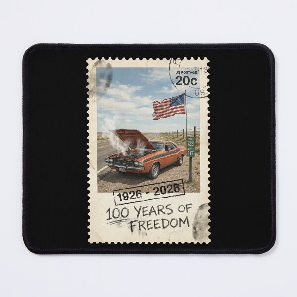 Item preview, Route 66 Centennial Breakdown Stamp: 100th Anniversary 1926-2026 Orange Muscle Car designed and sold by G350.