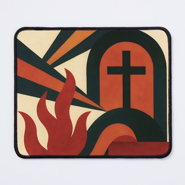 Item preview, The Cross and the Flame - Modern Sacred Symbol designed and sold by Benja & Co..