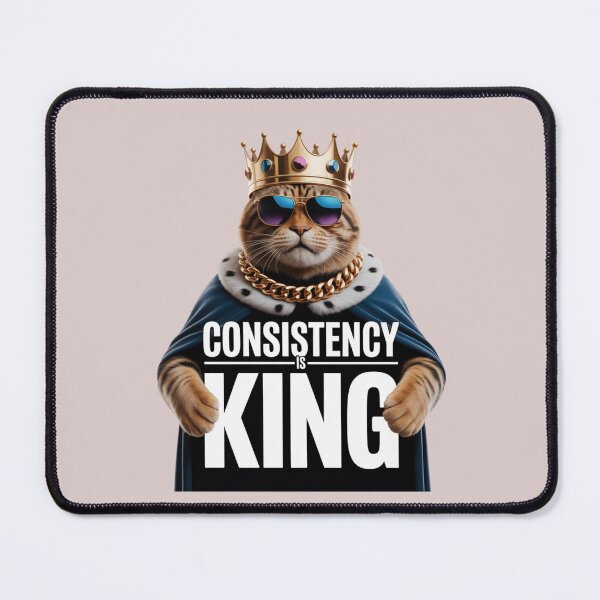 Item preview, Consistency Is King Motivational Cat Art designed and sold by Pixostick.