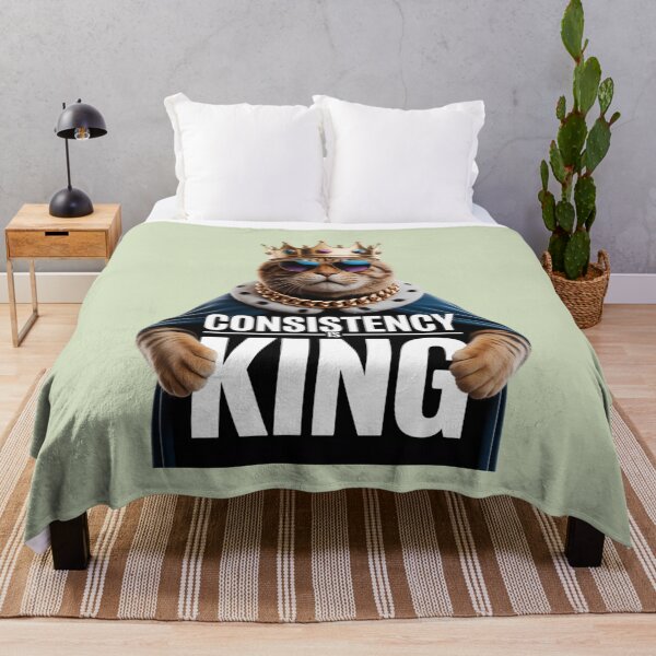 Item preview, Consistency Is King Motivational Cat Art designed and sold by Pixostick.