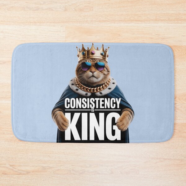 Item preview, Consistency Is King Motivational Cat Art designed and sold by Pixostick.