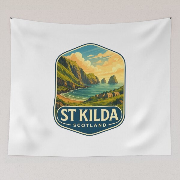 Item preview,  St Kilda Island Cliffs and Village Ruins, Outer Hebrides, Scotland designed and sold by Aryabek.