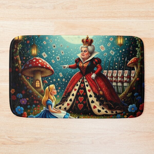 Item preview, Queen of Hearts and Alice Royal Scene Art Print - Alice in Wonderland High Detail Pop Surrealism Painting designed and sold by Art's Diner.