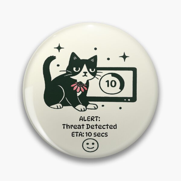 Item preview, Threat Detected - Countdown Cat Alert designed and sold by Beyondthelilyco.